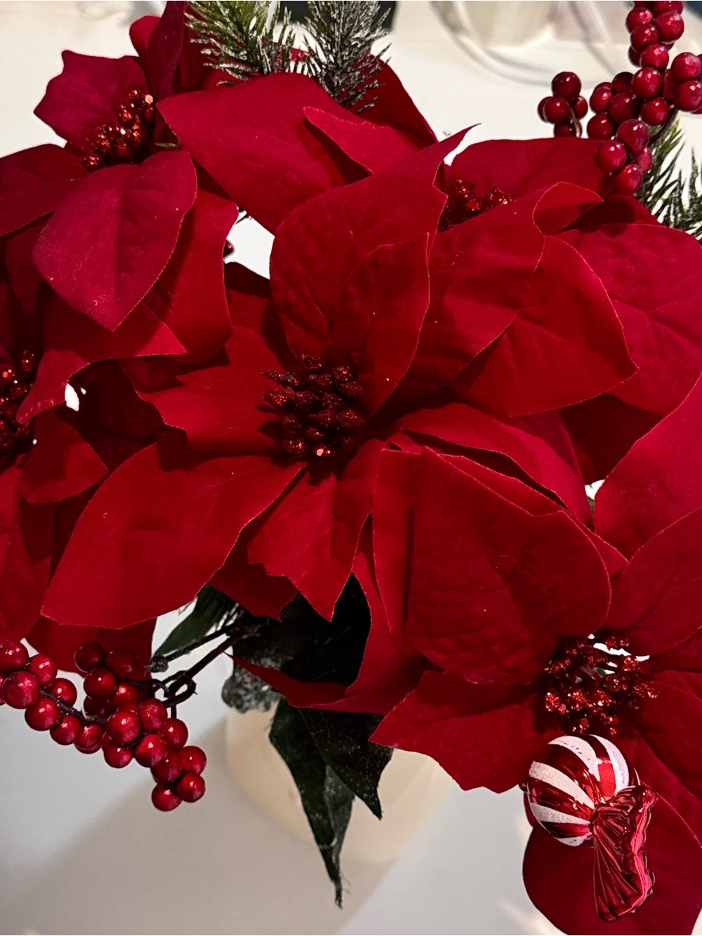 Red Poinsettia Holiday Floral Arrangement -